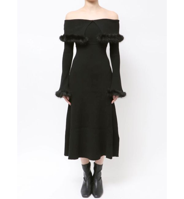 MERCURYDUO「ファートリミングニットワンピース」|ワンピース|