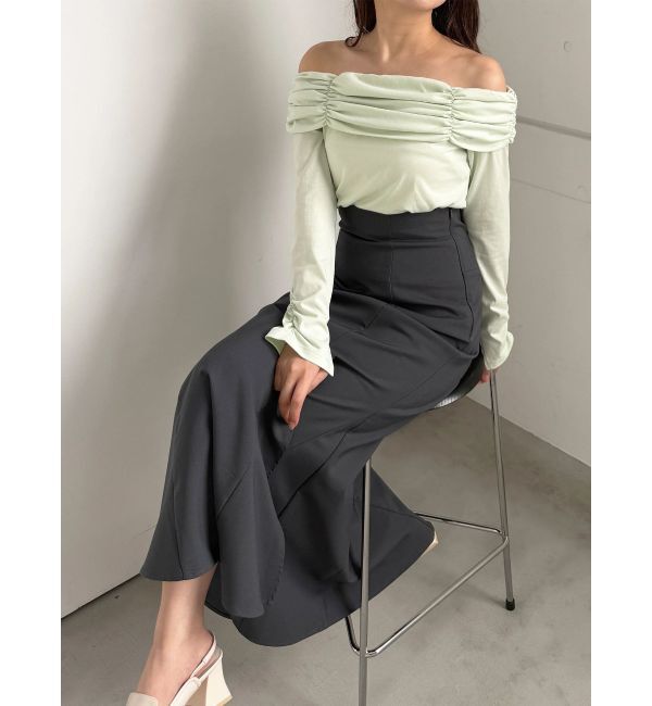 MERCURYDUO「【FILA別注】裏毛オフショルトップス」|Tシャツ・カットソー|