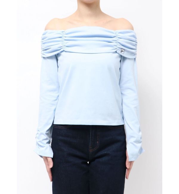 MERCURYDUO「【FILA別注】裏毛オフショルトップス」|Tシャツ・カットソー|