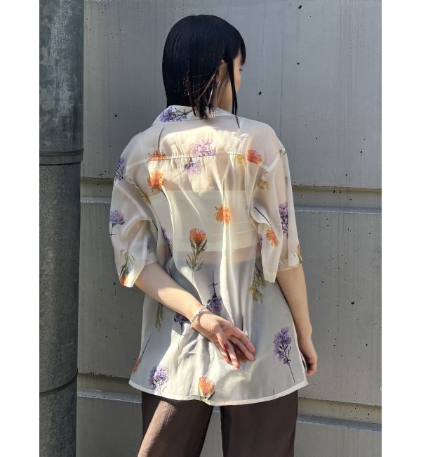 MURUA「フラワーシアーオープンカラーシャツ【WEB限定】」|シャツ・ブラウス|