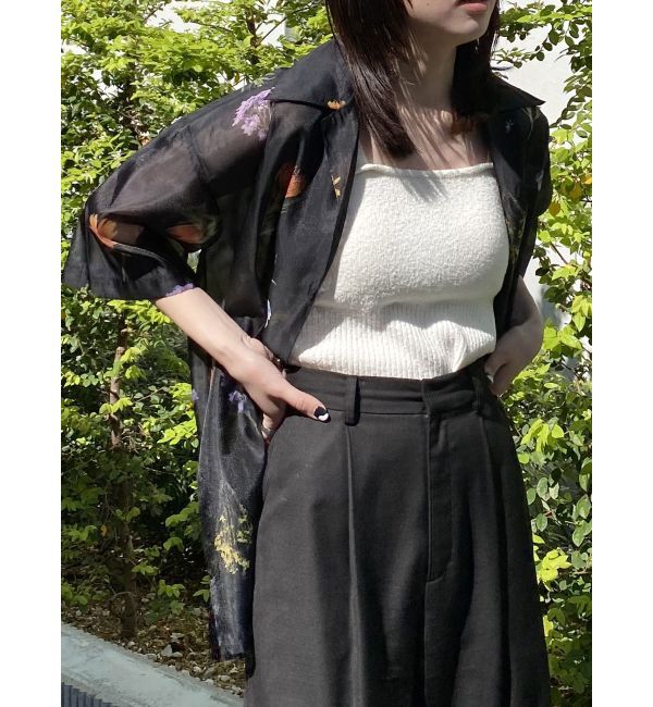 MURUA「フラワーシアーオープンカラーシャツ【WEB限定】」|シャツ・ブラウス|