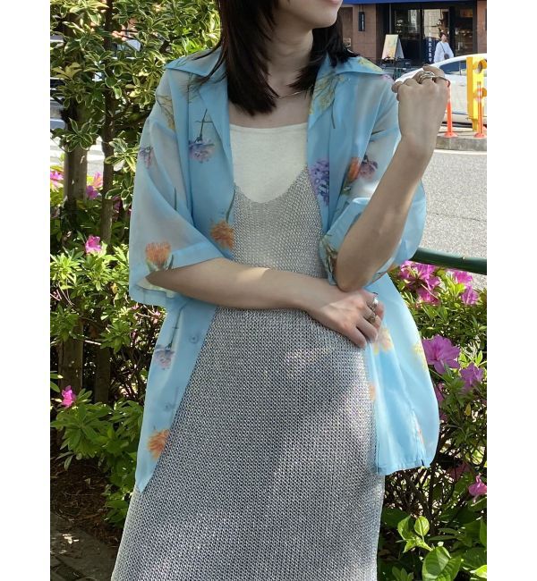 MURUA「フラワーシアーオープンカラーシャツ【WEB限定】」|シャツ・ブラウス|