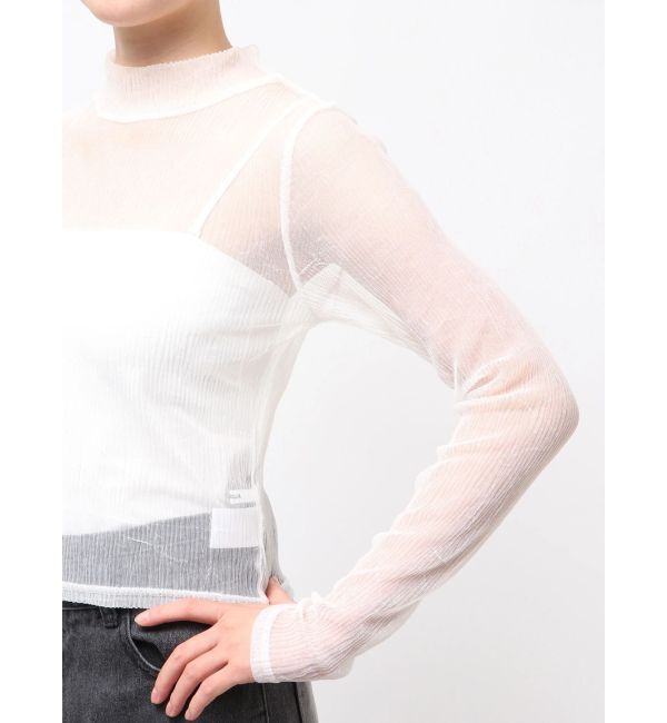 MURUA「プリーツシアーハイネックトップス」|Tシャツ・カットソー|