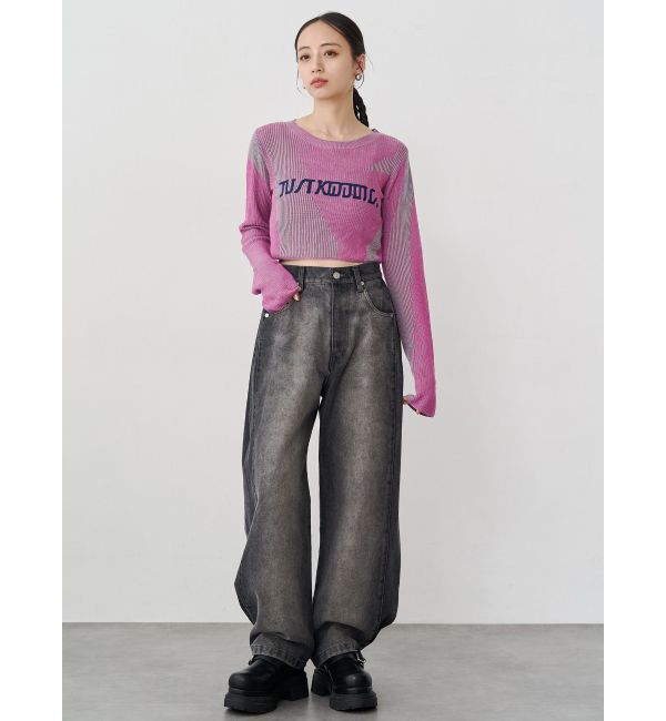 MURUA「ロゴアップリケランダムニット」|ニット・セーター|