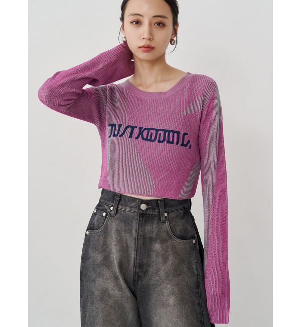 MURUA「ロゴアップリケランダムニット」|ニット・セーター|ピンク