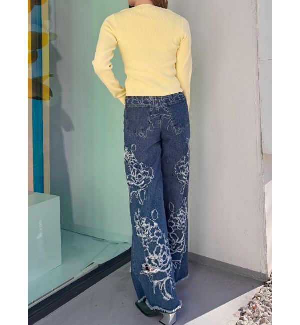 MURUA「レースレイヤードVネックニット」|ニット・セーター|