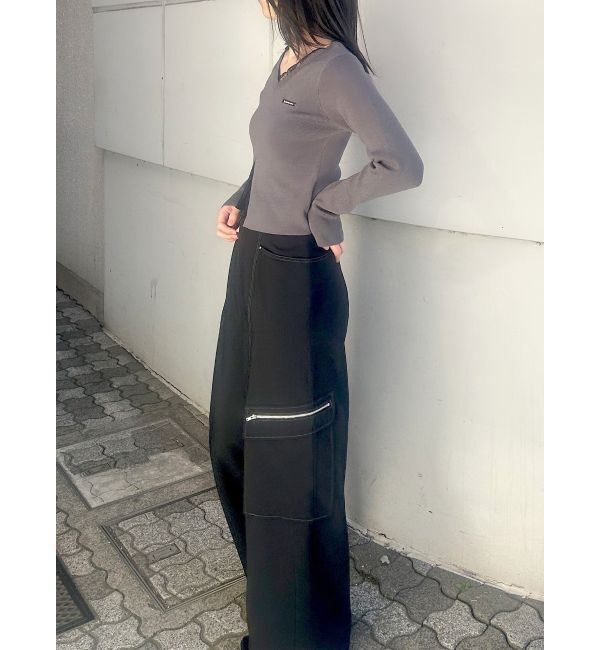 MURUA「レースレイヤードVネックニット」|ニット・セーター|