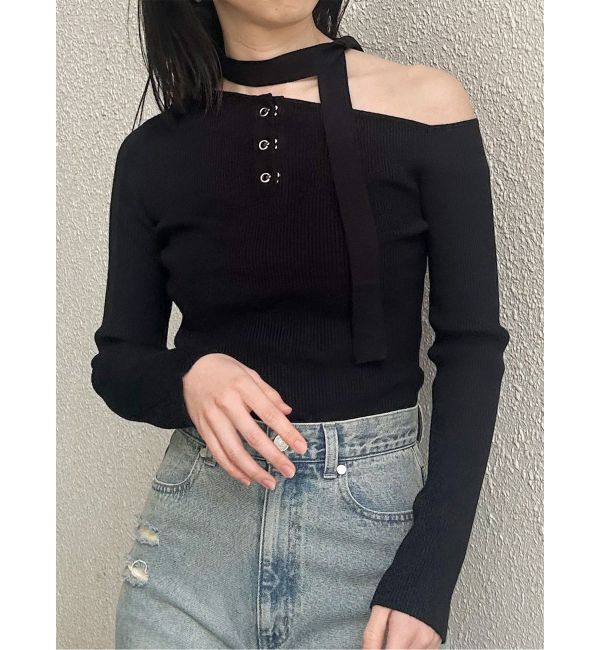 MURUA「ワンショルタイニット」|ニット・セーター|ブラック