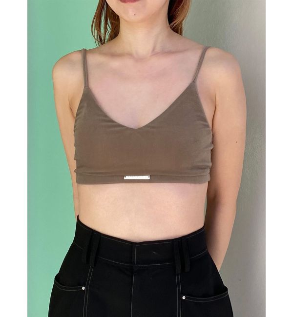 MURUA「ロゴプレートベロアキャミ」|キャミソール|モカ