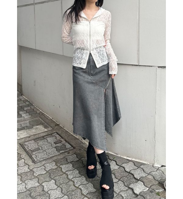 MURUA「スウィッチングスリーブレースフーディ」|パーカー|