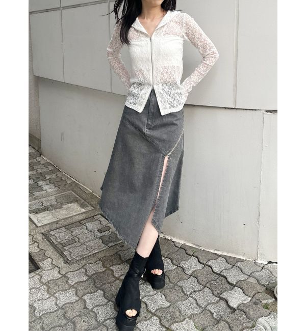 MURUA「スウィッチングスリーブレースフーディ」|パーカー|