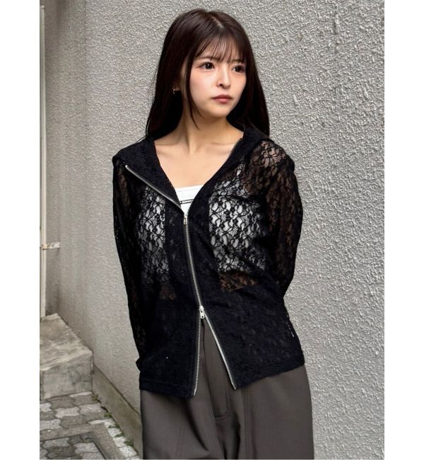 MURUA「スウィッチングスリーブレースフーディ」|パーカー|