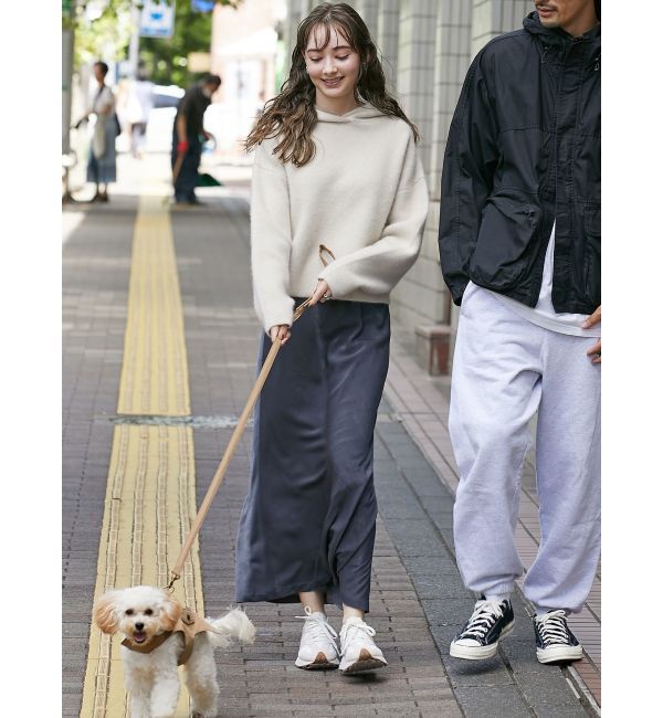 LAGUNAMOON「CHNラクーンショートニットパーカー」|ニット・セーター|