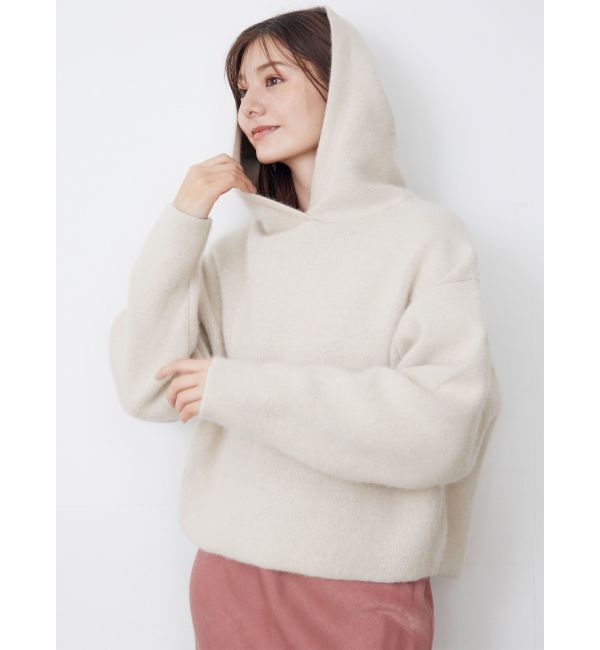 LAGUNAMOON「CHNラクーンショートニットパーカー」|ニット・セーター|