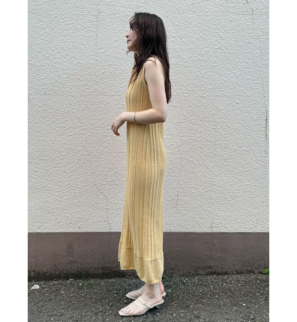 LAGUNAMOON「【追加生産】シャツカラーメランジニットワンピース」|ワンピース|