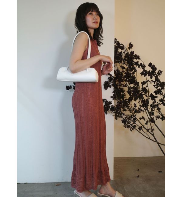 LAGUNAMOON「【追加生産】シャツカラーメランジニットワンピース」|ワンピース|