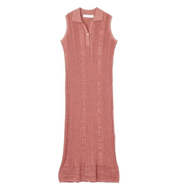 LAGUNAMOON「【追加生産】シャツカラーメランジニットワンピース」|ワンピース|