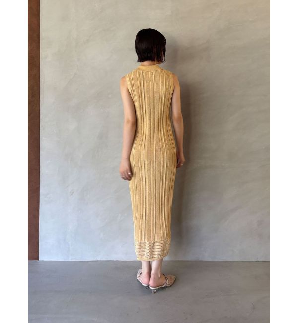 LAGUNAMOON「【追加生産】シャツカラーメランジニットワンピース」|ワンピース|