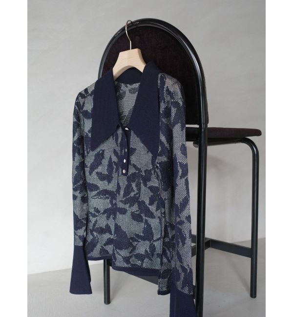 LAGUNAMOON「追加生産【WEB限定】シアージャガードビッグカラーニットプル」|ニット・セーター|