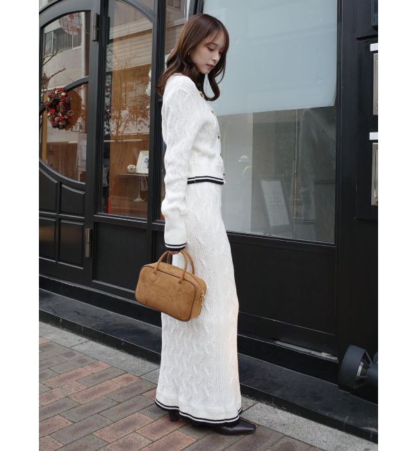 LAGUNAMOON「【POLO BCSコラボ】コットンケーブルニットカーディガンスカートセットアップ」|ワンピース|