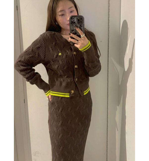 LAGUNAMOON「【POLO BCSコラボ】コットンケーブルニットカーディガンスカートセットアップ」|ワンピース|