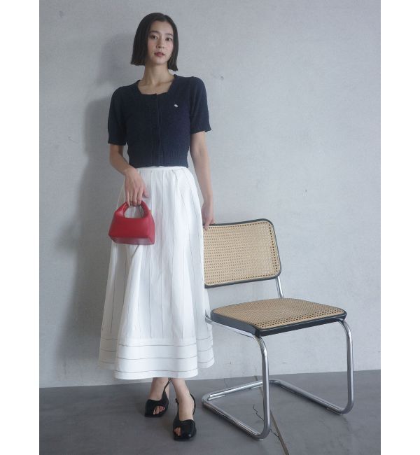 LAGUNAMOON「【POLO BCSコラボ】ブークレヤーンハーフスリーブコンパクトニットカーディガン」|ニット・セーター|