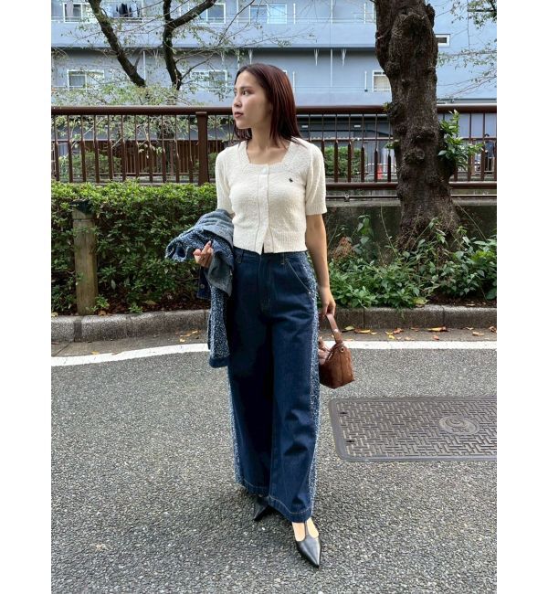 LAGUNAMOON「【POLO BCSコラボ】ブークレヤーンハーフスリーブコンパクトニットカーディガン」|ニット・セーター|