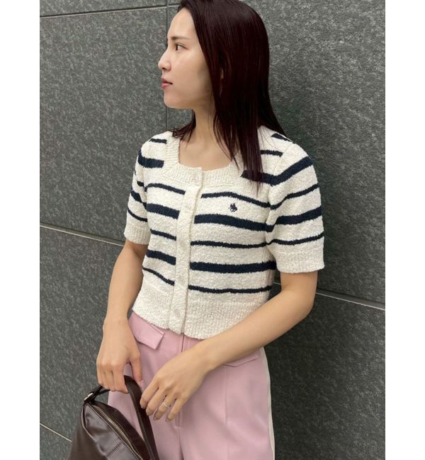 LAGUNAMOON「【POLO BCSコラボ】ブークレヤーンハーフスリーブコンパクトニットカーディガン」|ニット・セーター|