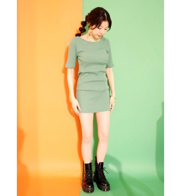 EVRIS「タッセルリブカットワンピース」|ワンピース|