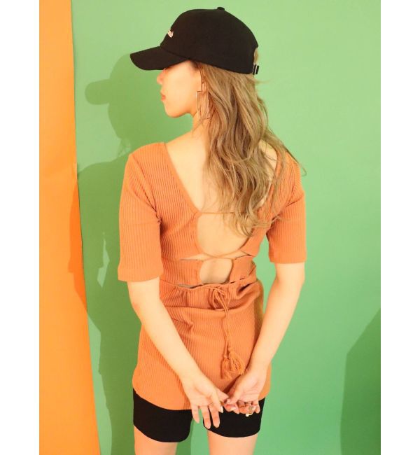 EVRIS「タッセルリブカットワンピース」|ワンピース|