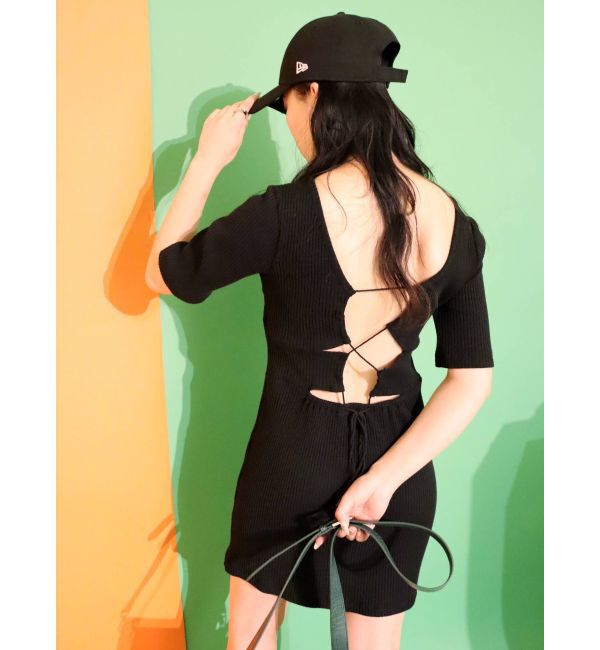 EVRIS「タッセルリブカットワンピース」|ワンピース|