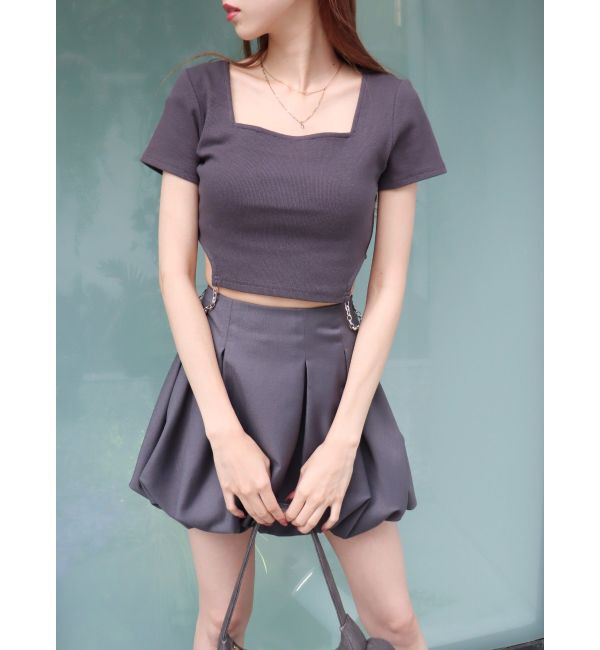 EVRIS「サイドチェーンショートトップス」|Tシャツ・カットソー|