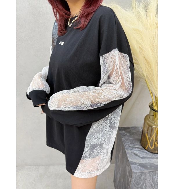 EVRIS「レースコンビBIGロンT」|Tシャツ・カットソー|