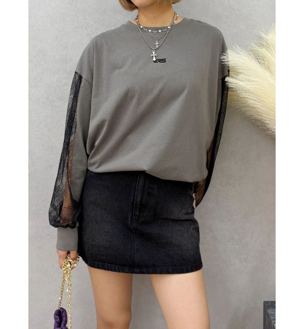 EVRIS「レースコンビBIGロンT」|Tシャツ・カットソー|