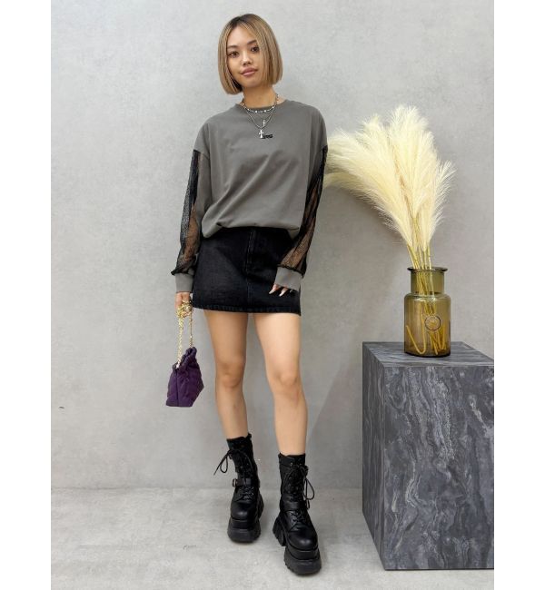 EVRIS「レースコンビBIGロンT」|Tシャツ・カットソー|