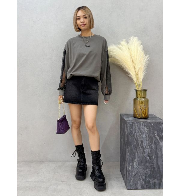 EVRIS「レースコンビBIGロンT」|Tシャツ・カットソー|