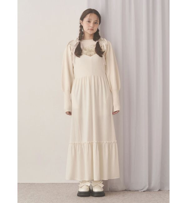 merry jenny「アシメribbonベロアワンピース」|ワンピース|