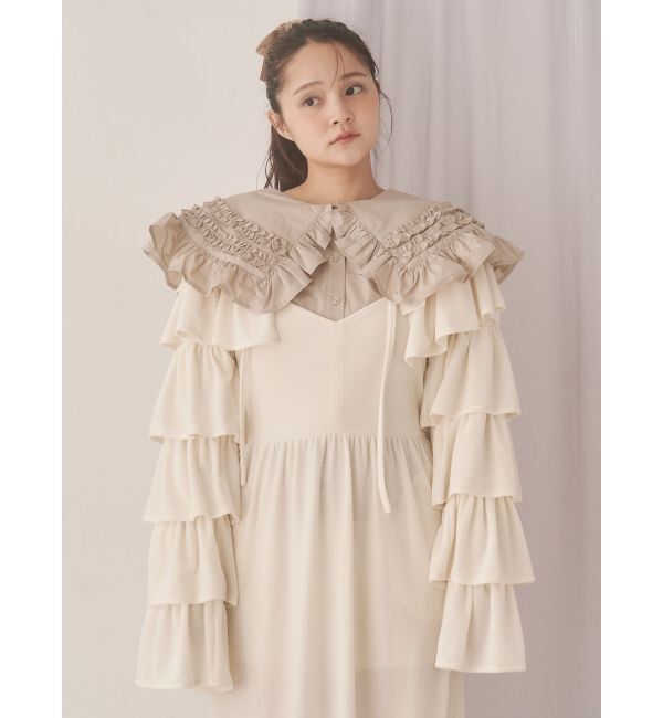 merry jenny「アシメribbonベロアワンピース」|ワンピース|