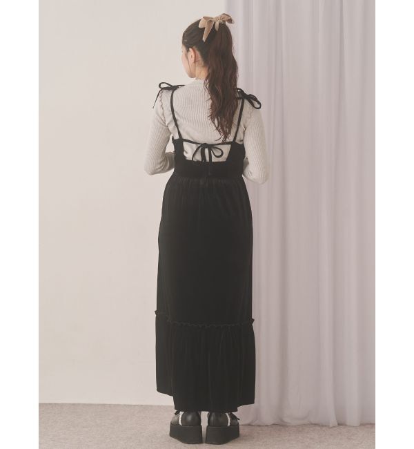 merry jenny「アシメribbonベロアワンピース」|ワンピース|