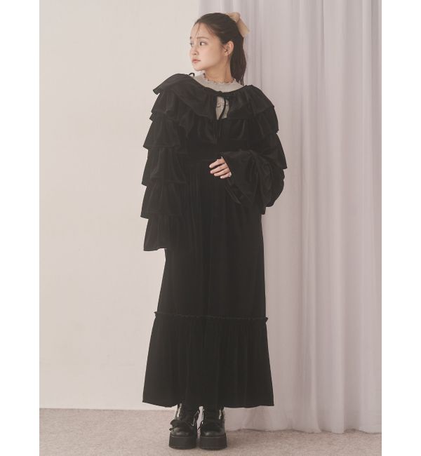 merry jenny「アシメribbonベロアワンピース」|ワンピース|