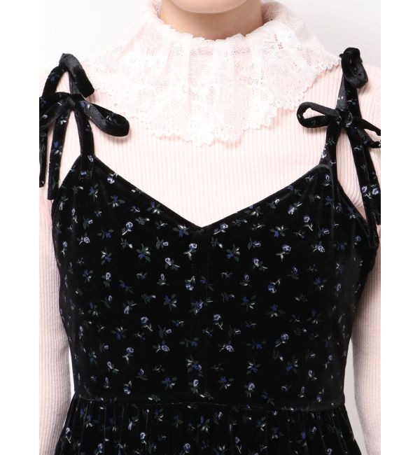 merry jenny「アシメribbonベロアワンピース」|ワンピース|