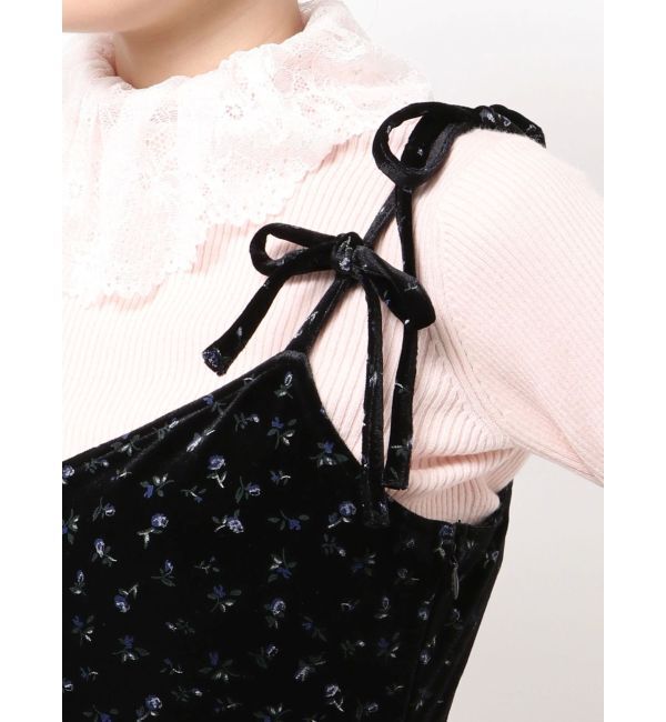 merry jenny「アシメribbonベロアワンピース」|ワンピース|