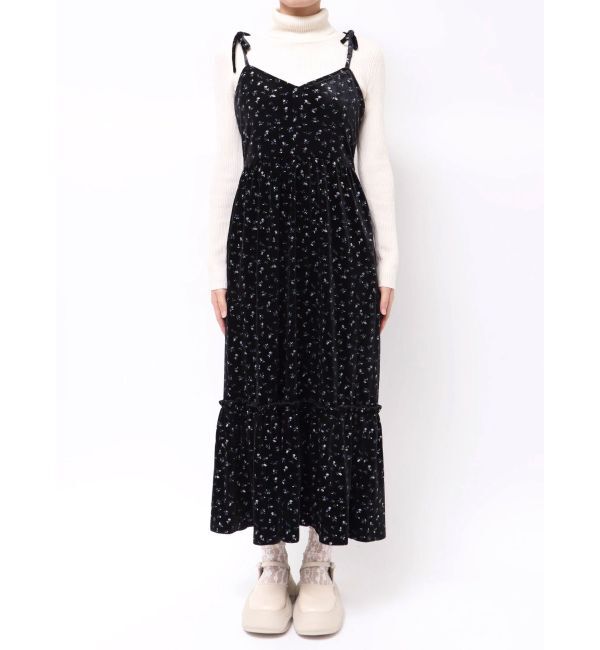 merry jenny「アシメribbonベロアワンピース」|ワンピース|