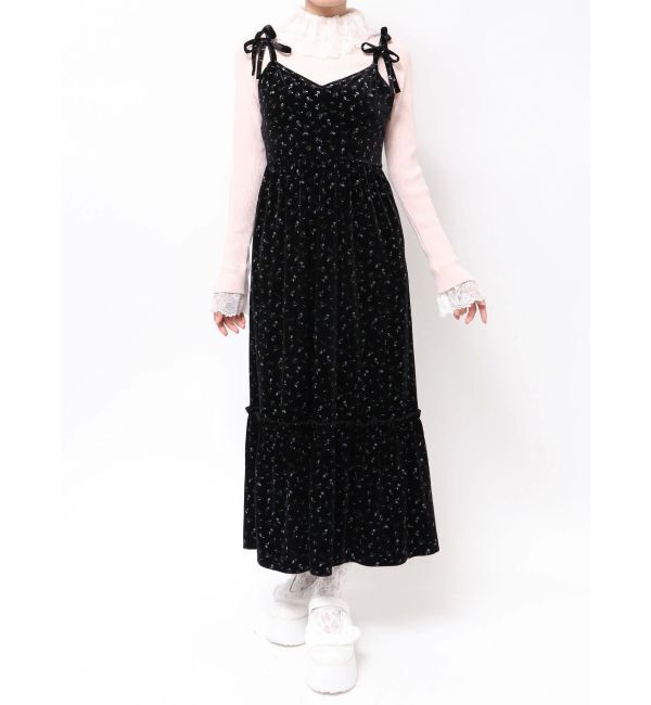 merry jenny「アシメribbonベロアワンピース」|ワンピース|