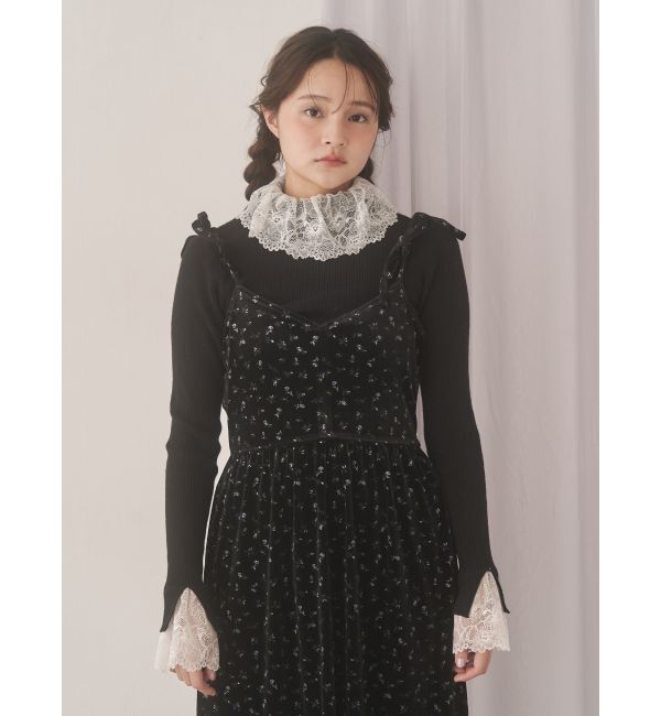 merry jenny「アシメribbonベロアワンピース」|ワンピース|