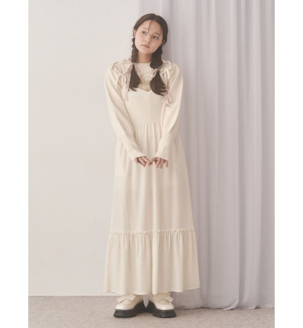 merry jenny「アシメribbonベロアワンピース」|ワンピース|