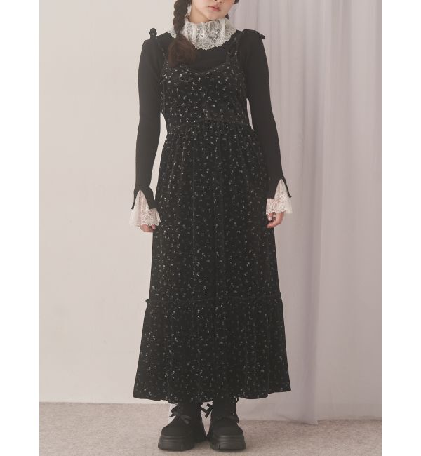 merry jenny「アシメribbonベロアワンピース」|ワンピース|ミックス