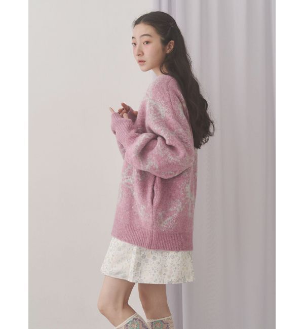 merry jenny「ribbon jacquard knit cardigan」|カーディガン|