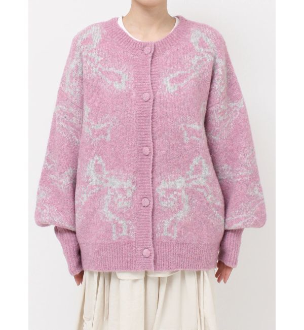 merry jenny「ribbon jacquard knit cardigan」|カーディガン|