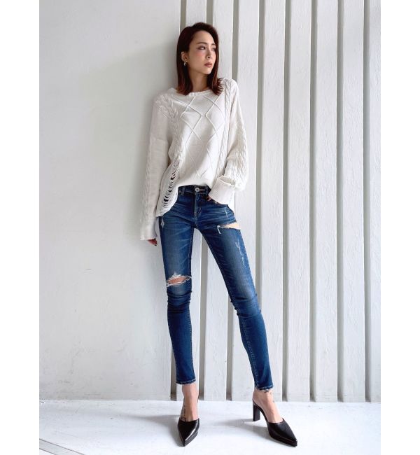 GYDA「クラッシュ LOOSE ニットトップス」|ニット・セーター|